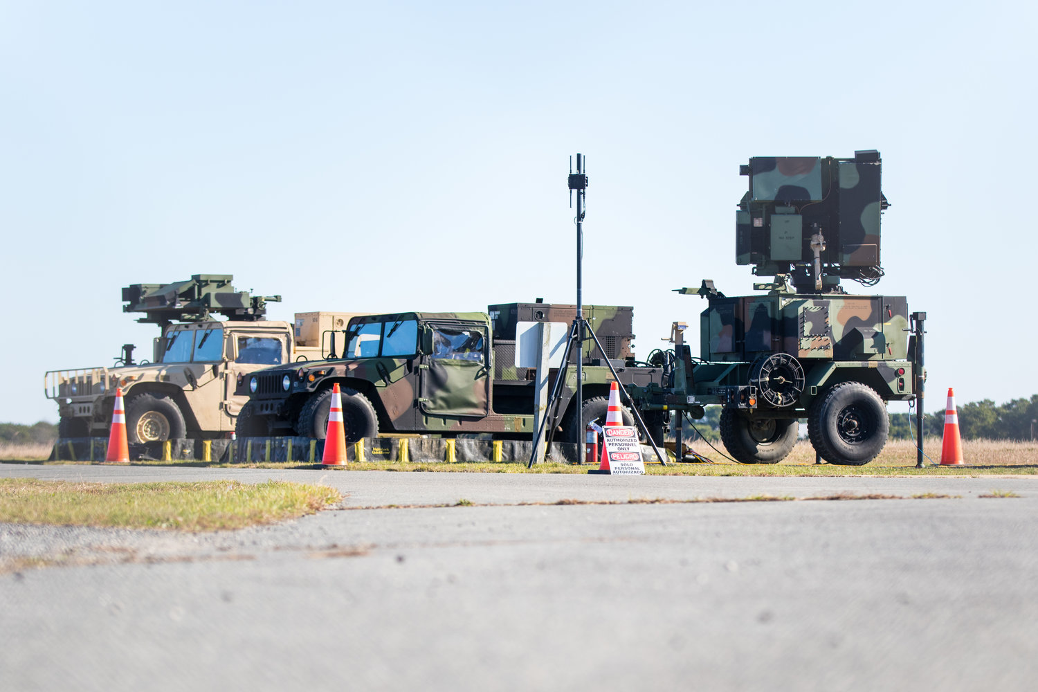 An air-defense installation set up at Nantucket Memorial Airport Tuesday.