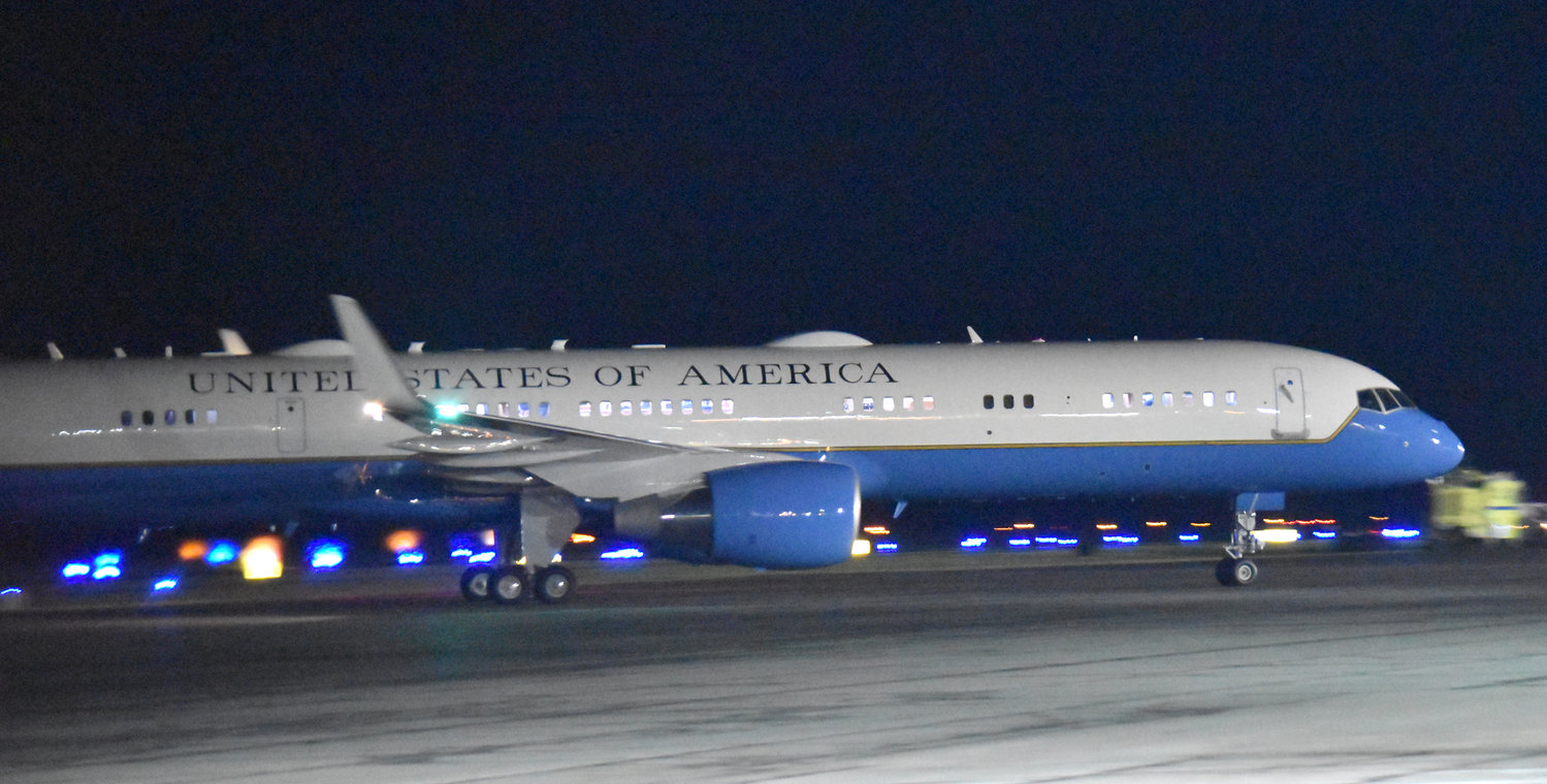Air Force One on the ground at Nantucket Memorial Airport Tuesday.