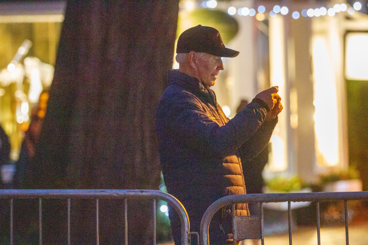 President Biden downtown during Friday's Main Street tree-lighting.