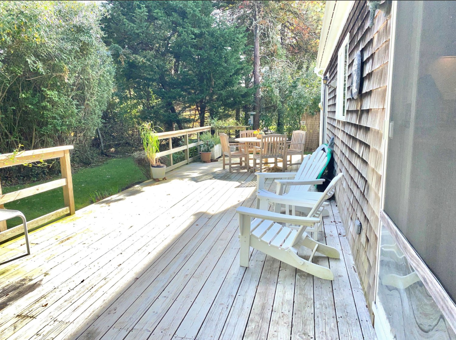 The back deck, which runs the full length of the house, provides plenty of room for entertaining.