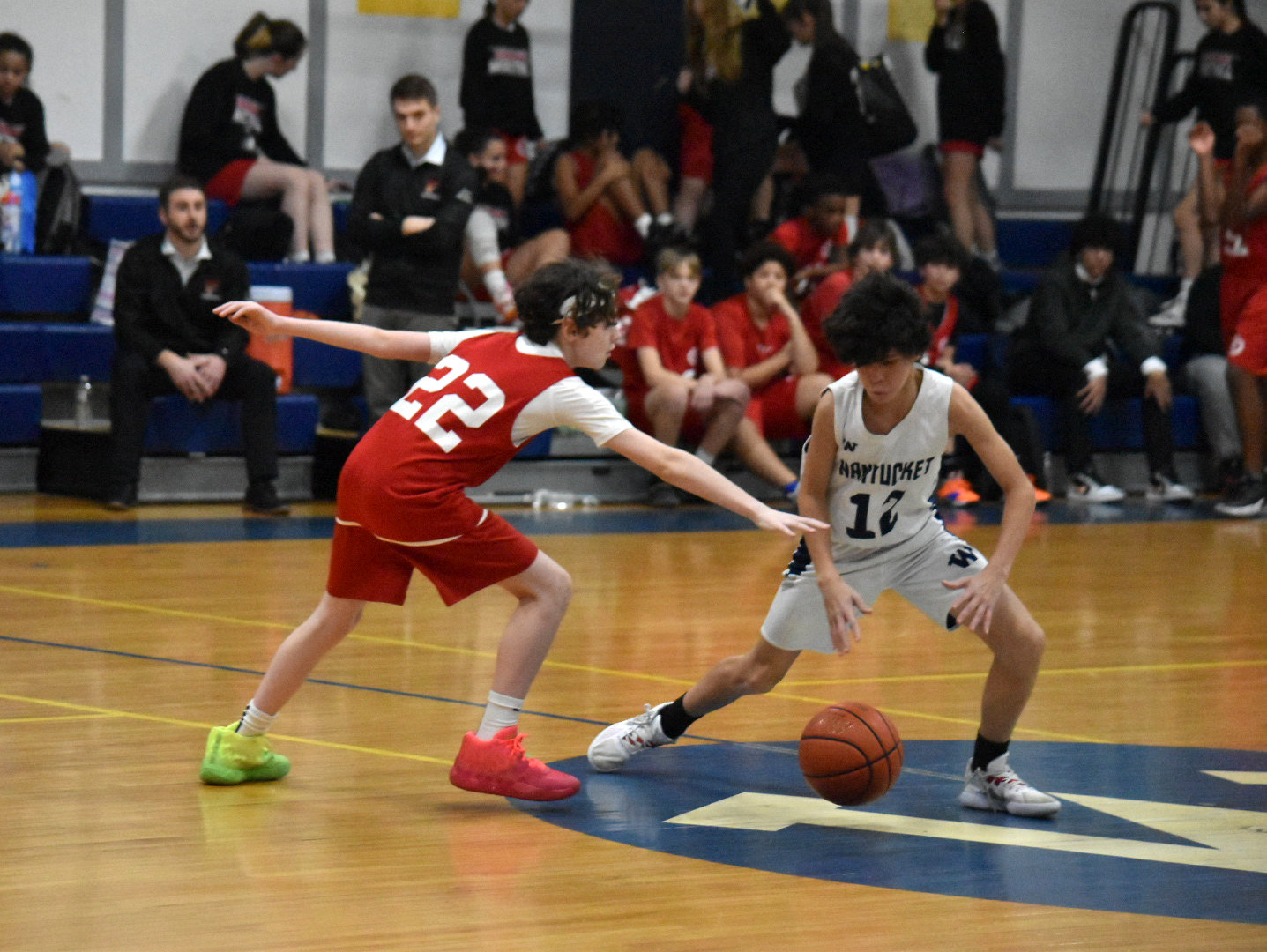 Joao Silva Gualburto dribbles around a Barnstable player during Wednesday's game.