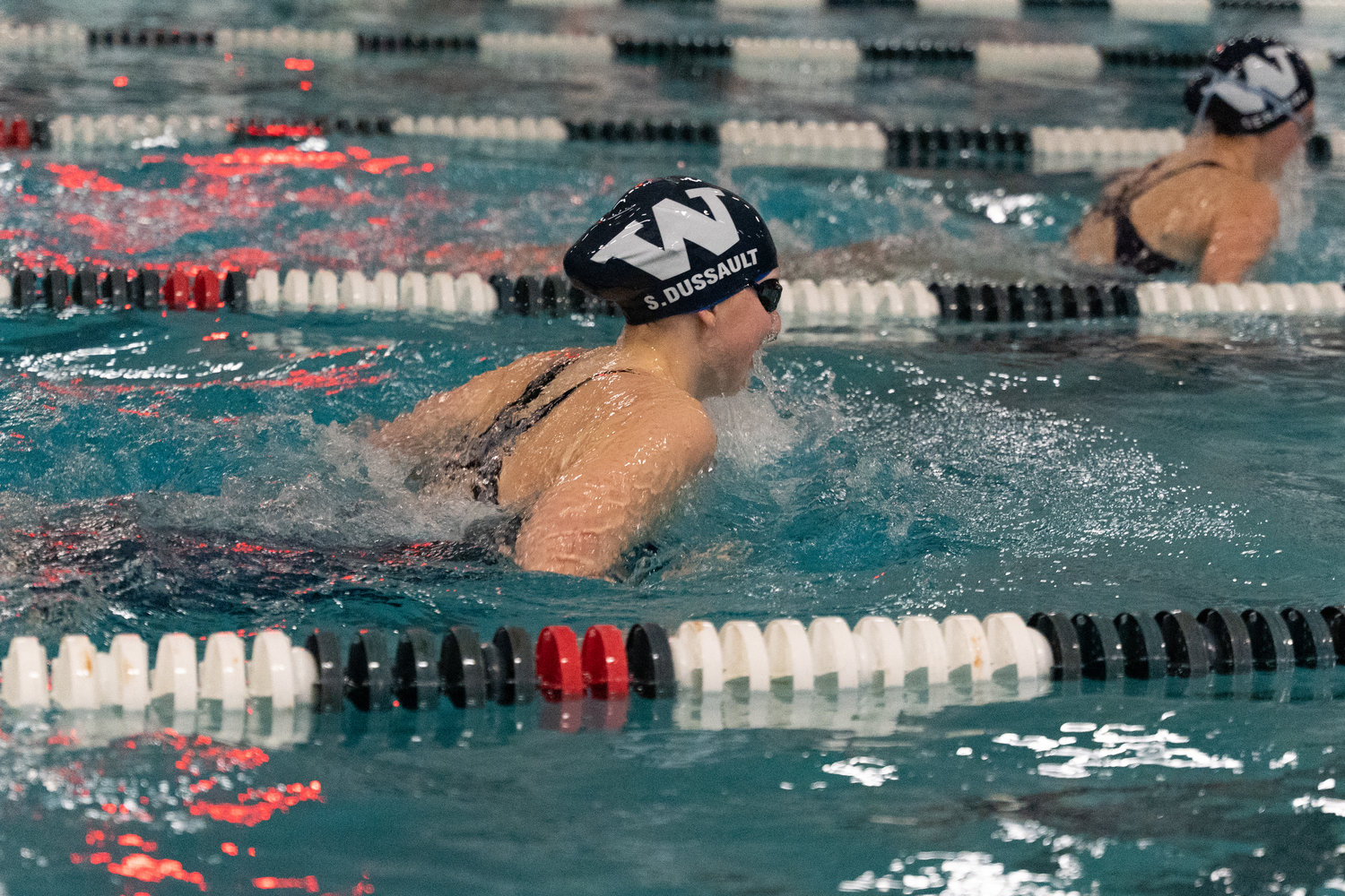 Sara Dussault qualified for states in the 100-yard breaststroke and sections in the 200-yard IM during Saturday's Cape & Islands Championships.