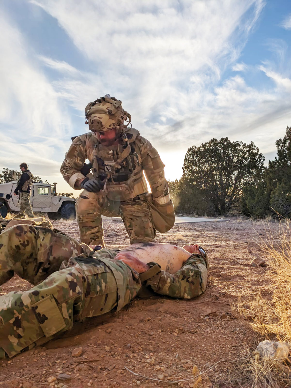 Ryan Webb during U.S. Air Force pararescue jumper training in the American Southwest.