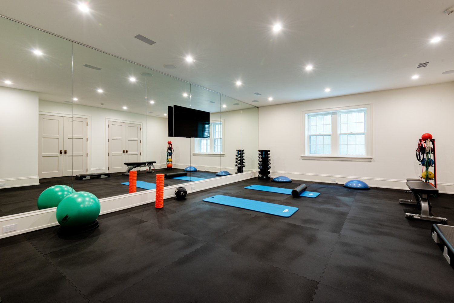 The lower-level gym space.