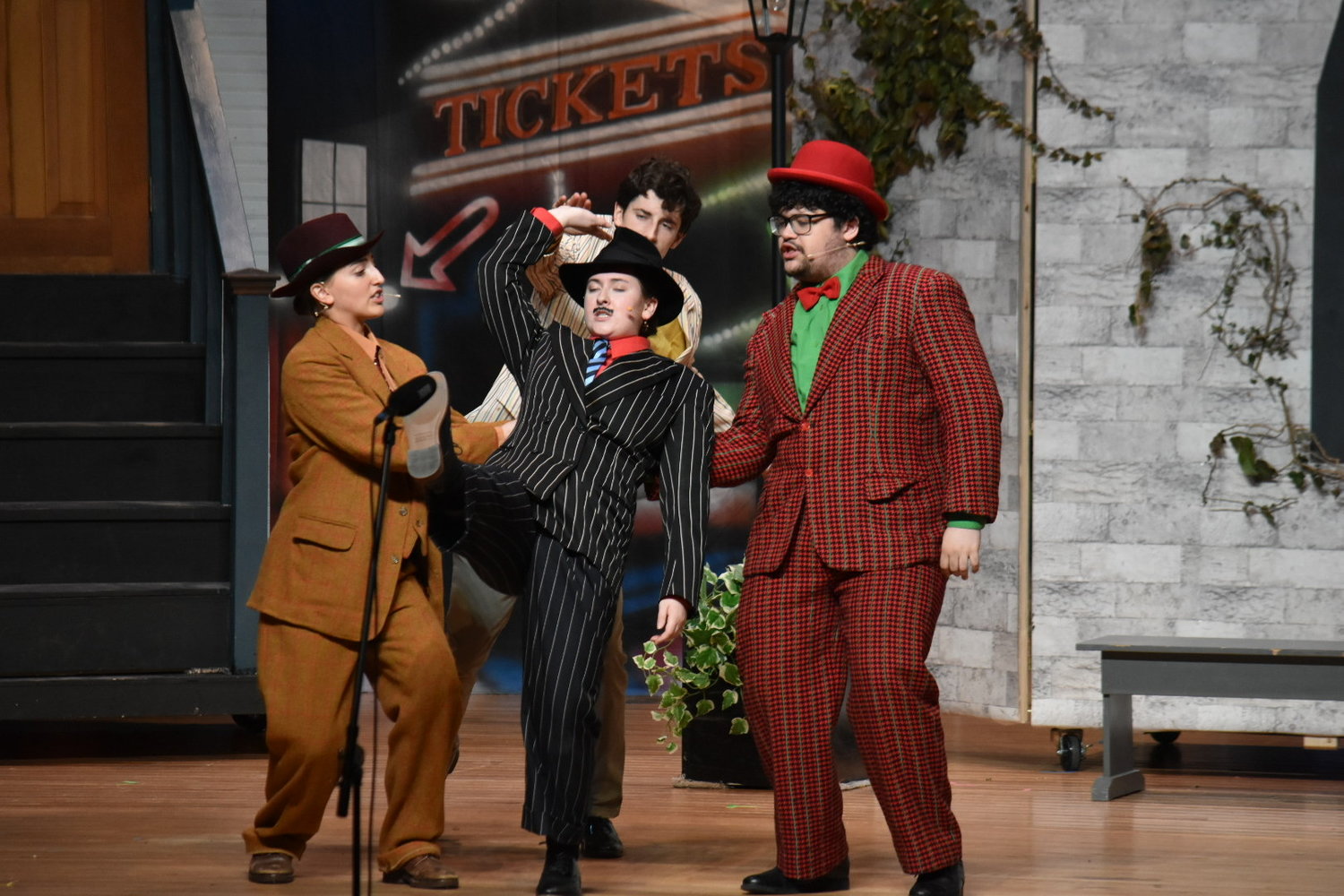 Cast members on stage during the Nantucket High School production of "Guys and Dolls."