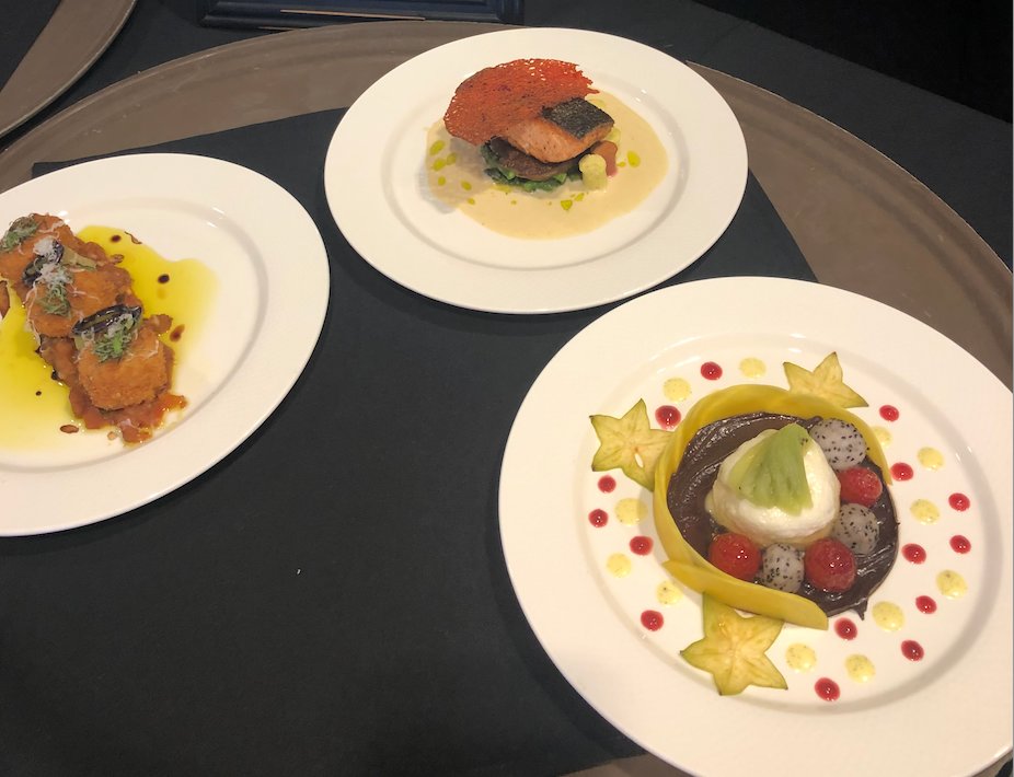 The students prepared arancini, pan-seared salmon and a steamed meringue and chocolate avocado pudding.