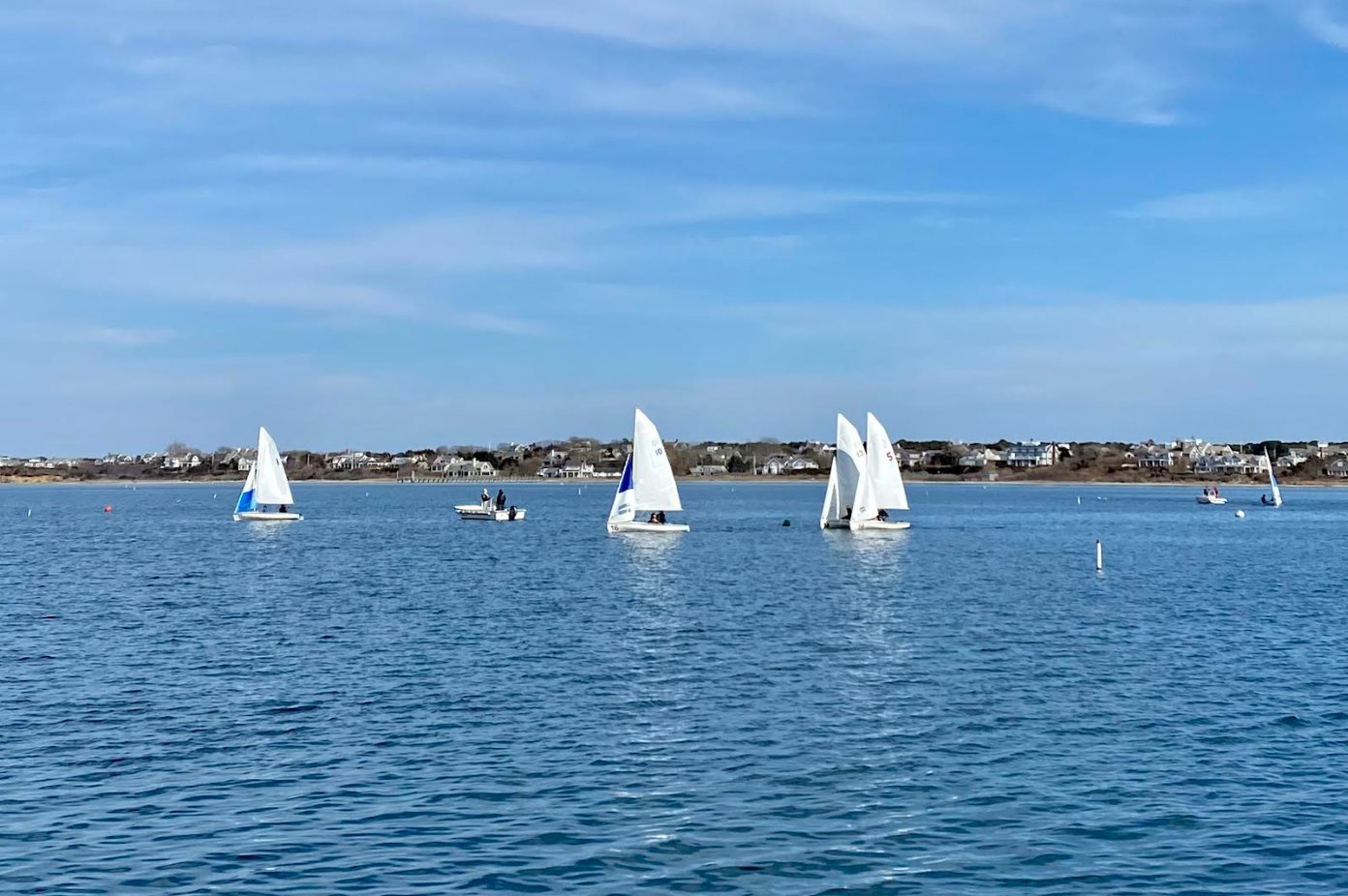 The Nantucket High School sailing team took to the water last week in their fleet of 420s.