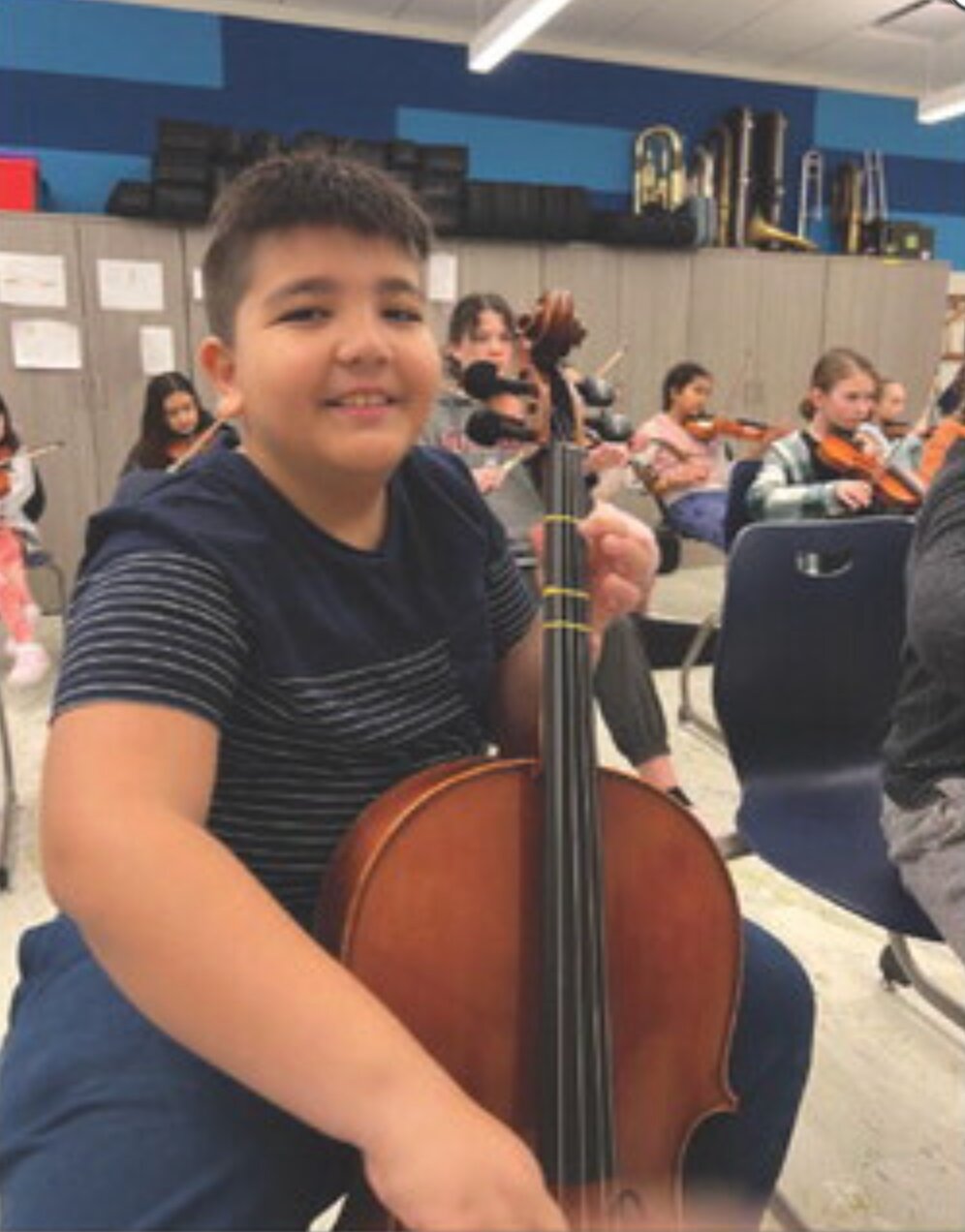 Kids can play the cello, viola, violin or double bass.