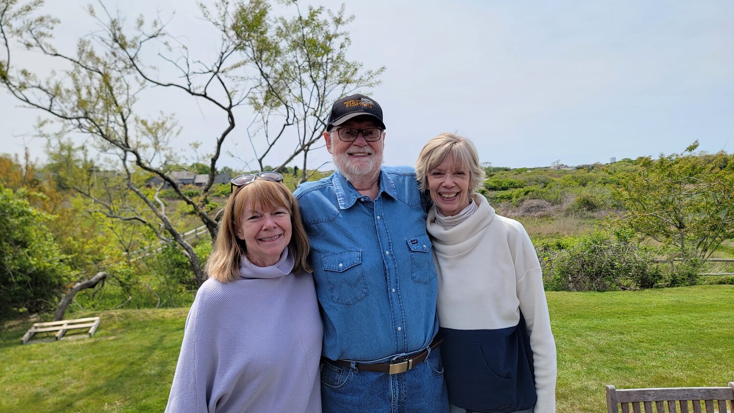 Siblings Ann Carlton Thompson, Sandy Carlton and Polly Carlton on Nantucket 50 years after they were stranded offshore for three days.