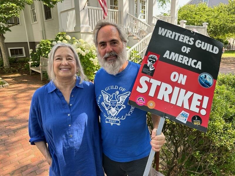 Best-selling island author Nancy Thayer joined Wednesday's protest.