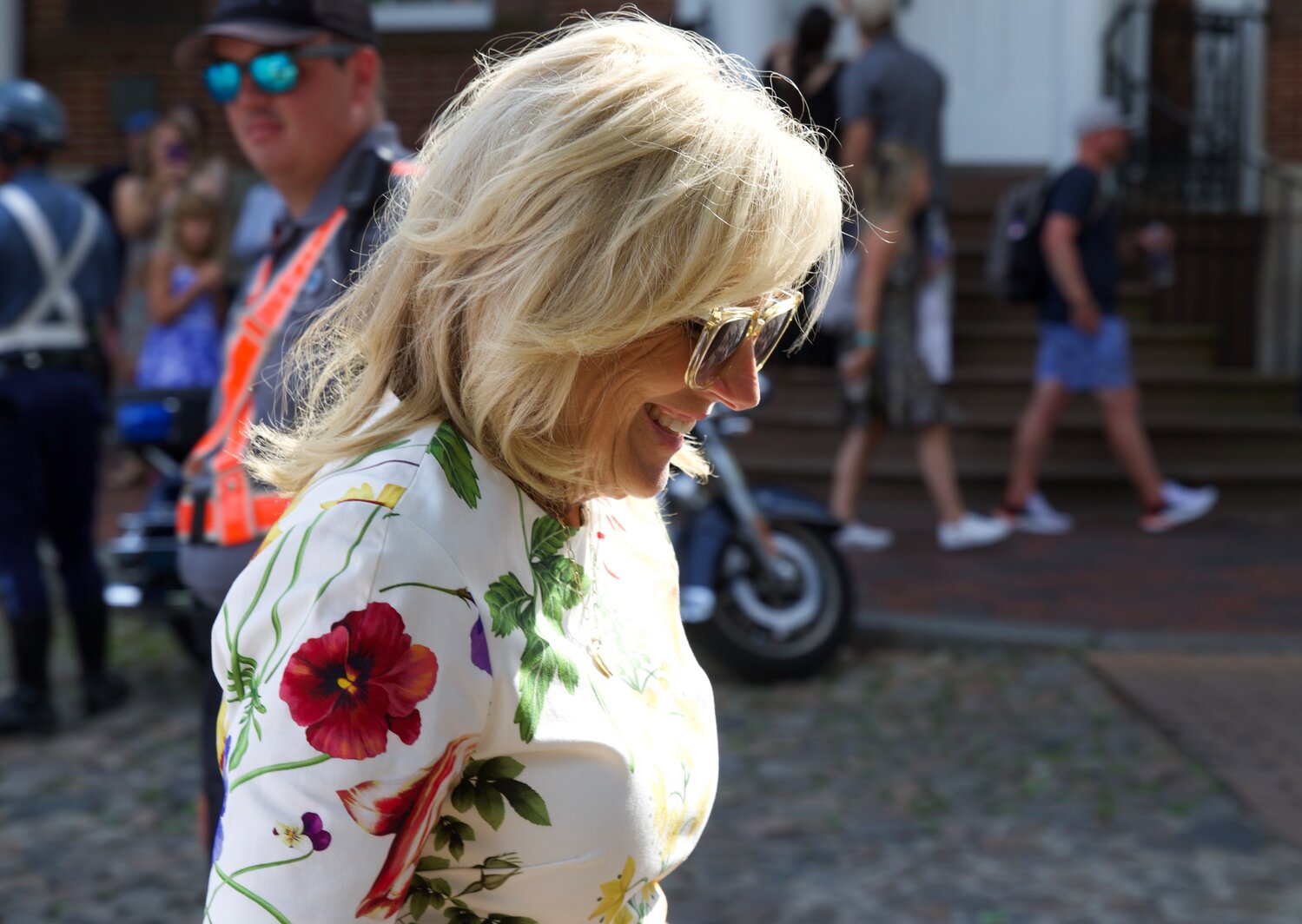 First lady Jill Biden during her visit to downtown Nantucket Saturday.