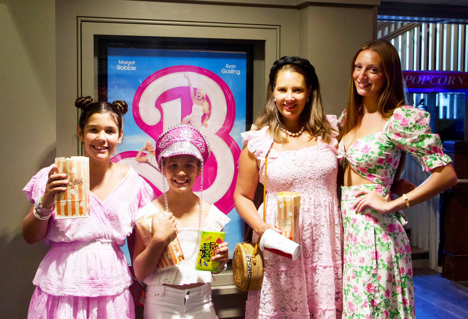 Theater-goers at the Dreamland all dressed up for a screening of “Barbie” last week. After two weeks the film continues to sell out.