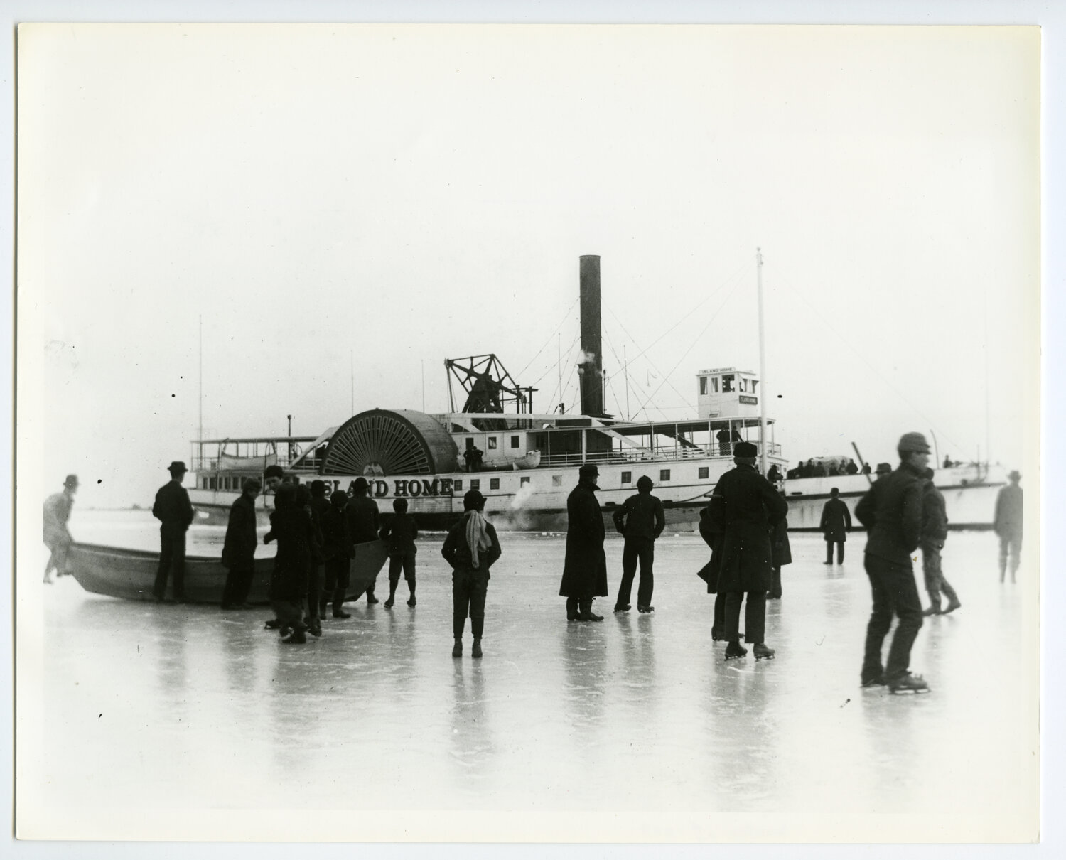The steamer Island Home during the icy Nantucket winter of 1893.