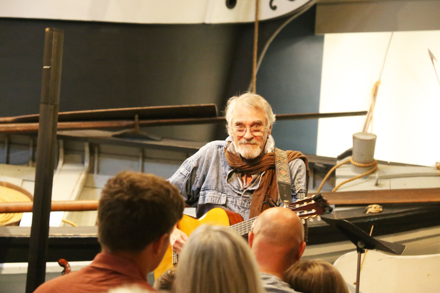 Bill Schustik performs at the Nantucket Whaling Museum last week.