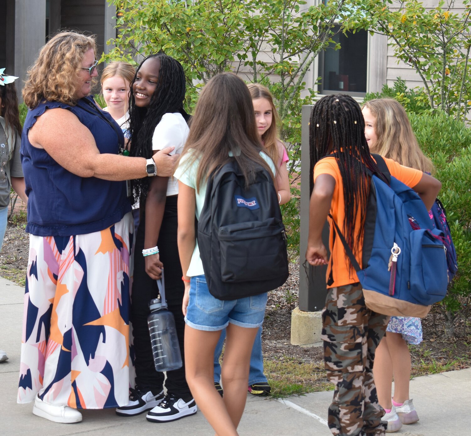 Nantucket Public Schools staff welcomed students as they returned to campus for the first day of school Tuesday morning.