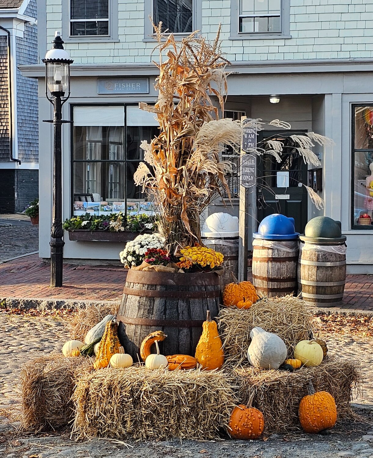 The Nantucket Garden Club and Department of Public Works have replaced the fountain at the bottom of Main Street, destroyed by a pick-up truck last week, with this seasonal display.