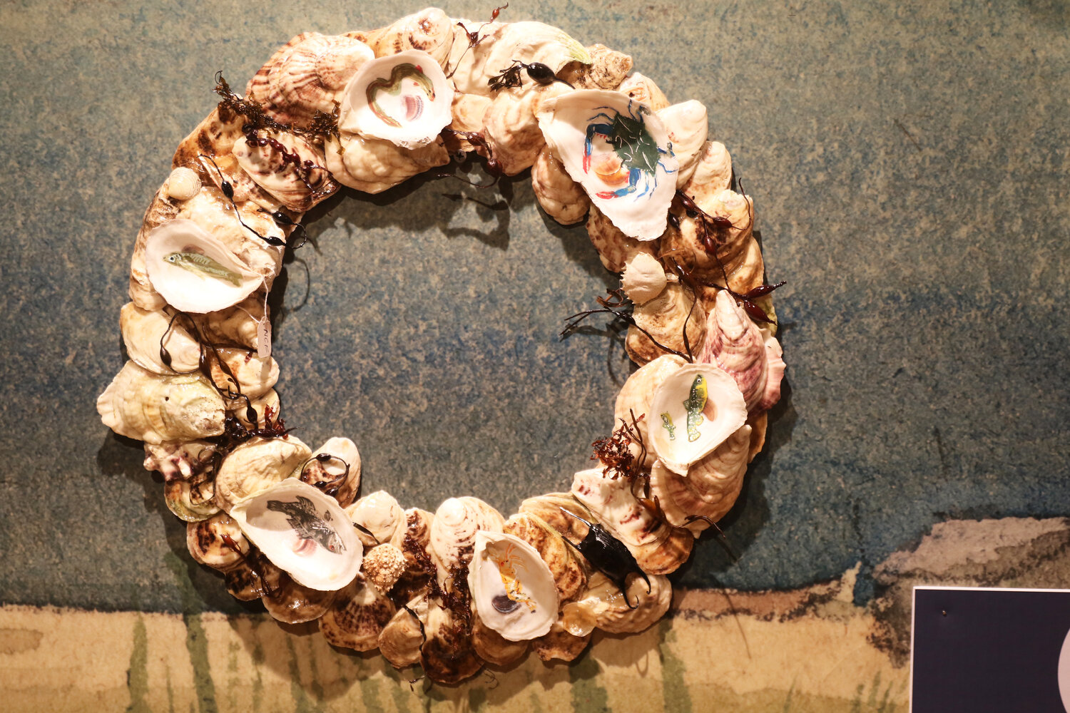 The Nantucket Conservation Foundation’s entry is made of oyster shells hand-painted with Nantucket marine life.