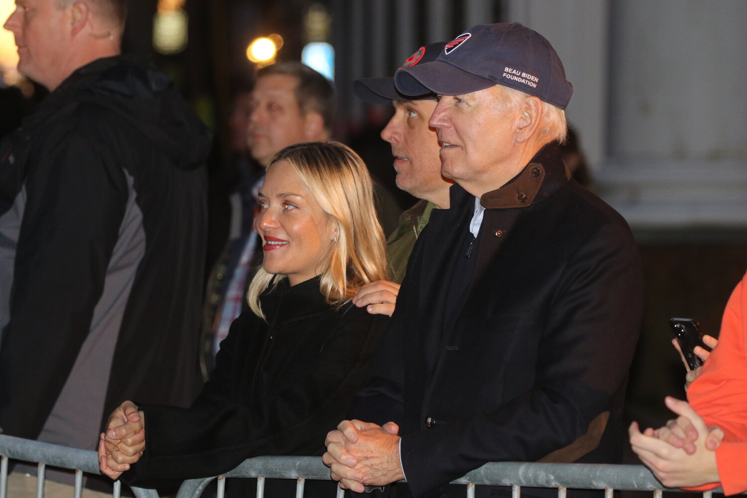 The first family at the tree-lighting.