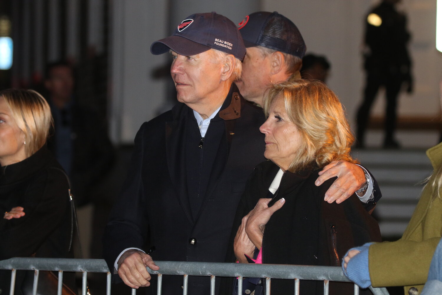 The president, first lad and their family watch the Main Street tree-lighting Friday.