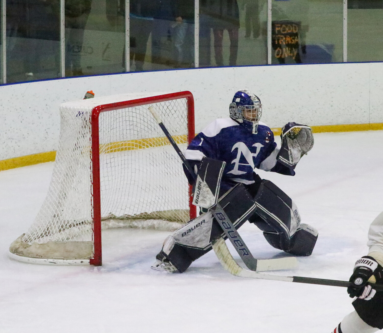 The NHS varsity boys hockey team faced off against alumni Saturday afternoon at Nantucket Ice.