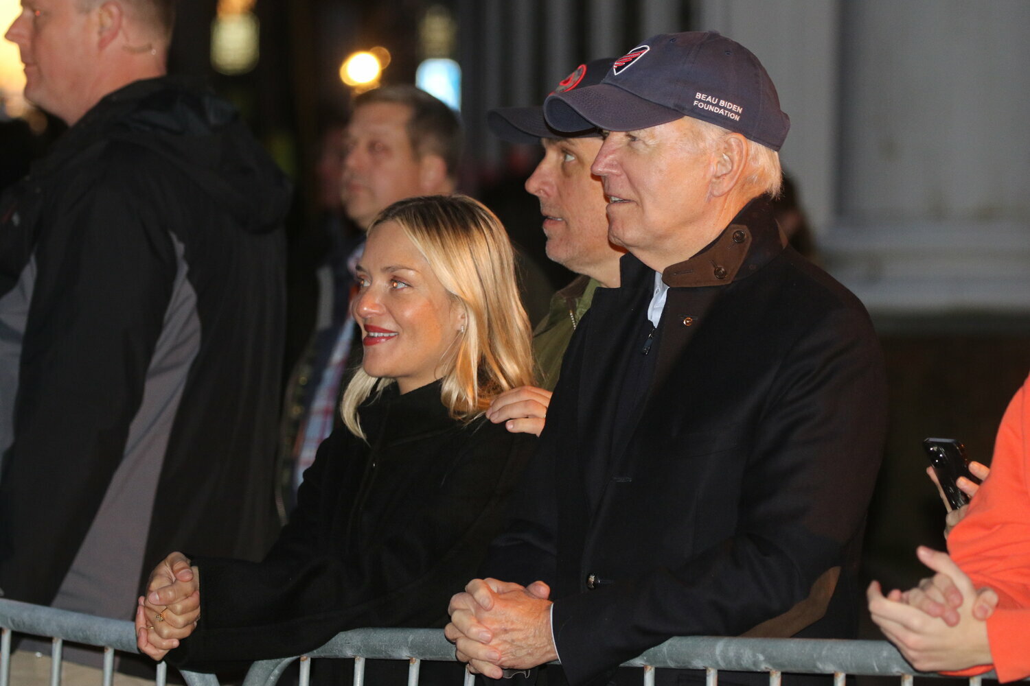 The Biden family at Friday's Main Street tree-lighting.