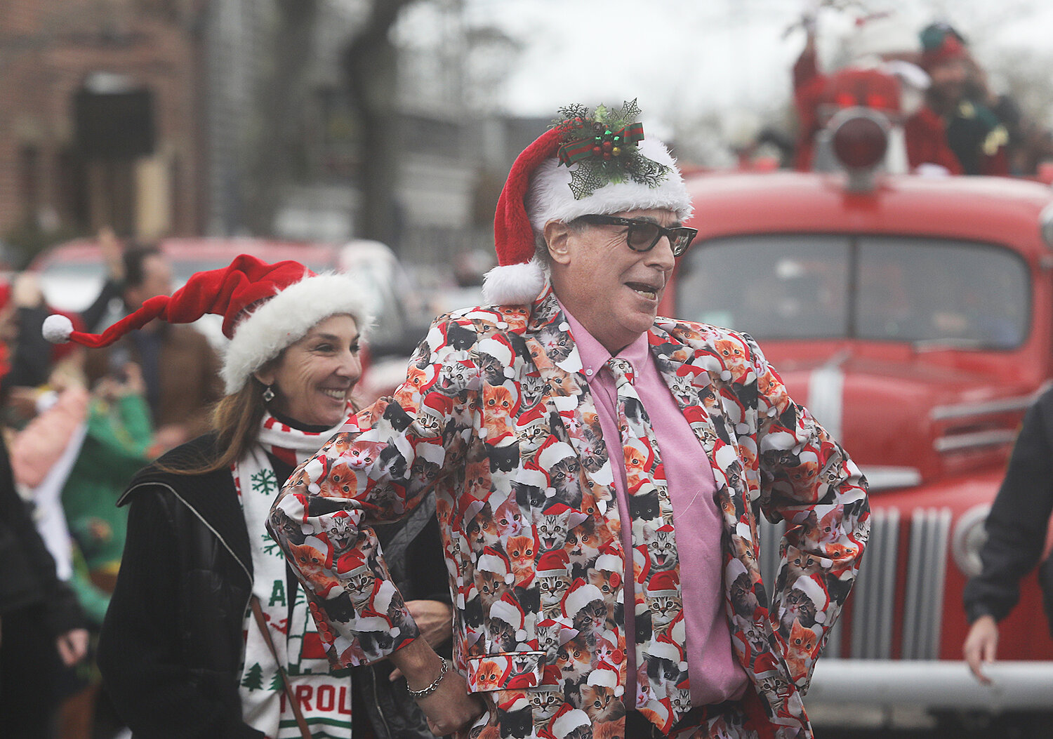 Holiday costumes, the more flamboyant the better, are a common sight around town during Stroll.
