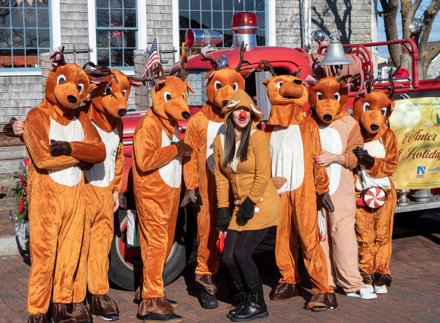 Visitors have been known to dress up in costume before making an annual pilgrimage to Nantucket for Christmas Stroll.