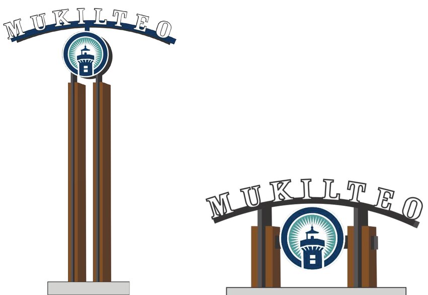 Illustration A: This gateway sign design was the favorite among Mukilteo residents.