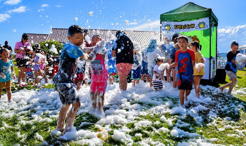 Kids lathered up at Suds City