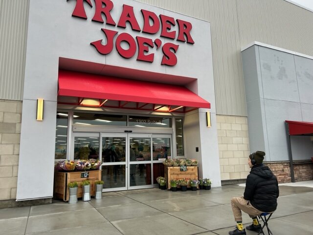 The new Trader Joe’s in Everett opened its doors Friday, March 8, and this customer made sure to be first in line just after 7 a.m. The store, located in the former Sears building at the Everett Mall, officially opened at 8 a.m.