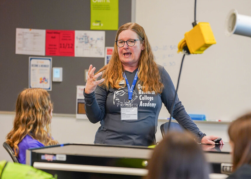 A wide range of presenters, including Arvi Kvenen from Ocean Research College Academy (ORCA), hosted STEM workshops for girls during Expanding Your Horizons at Edmonds College on March 27.