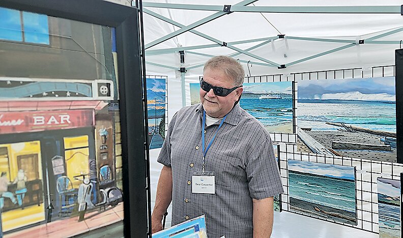 Bear Carpenter, seen here at the Edmonds Arts Festival, will be at JLS Glass Studio on the tour.