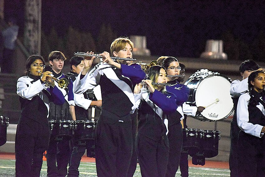 The Kamiak Show Band gave a preview of its fall program during halftime of the Sept. 20 football game. Band fans can check out the show during Goddard Day Sept. 28 at Goddard Stadium. A full run-thru performance is at 5:15 p.m.