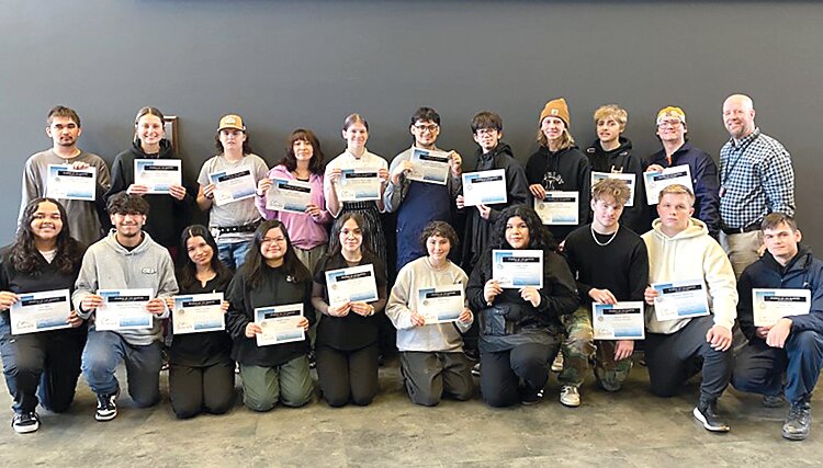 Morning students: Derek Martinez-Molina (Advanced Manufacturing); Anatoliy Voloshchuk (Aerospace Manufacturing); Maliyah Cassa (Animation); Jesse Elston (Auto Body & Collision Repair); Mason McKee (Automotive Technology); Zachariah Benedict (Computers, Servers & Networking); Kyle Welborn (Construction Trades); Lindsay Yanez (Cosmetology); Brenna Quist (Criminal Justice); Ryan Kindred (Culinary Arts-Production & Service); Cheyenne (River) Higley (Culinary Arts-Baking & Pastry); Eric Blair (Dental Assisting); David Pilat (Diesel Power Technology); Alesia Spicochi (Early Childhood Education-Arlington); Jose Emiliano Sosa-Frias (Early Childhood Education-Pathfinder); Hailey De La Verne (Early Childhood Education-Monroe); Lane Bird (Electronics Engineering Technology); Nancy Cordero (Fashion & Merchandising); Matthew Barclay (Fire Service Technology); Lizbeth Guzman (Medical Assisting); Leidy Meza-Parra (Nursing Assistant); Grace Brennis (Veterinary Assisting); Gabriel Da Rocha (Video Game Design); MacIntyre Larsen (Welding/Metal Fabrication)