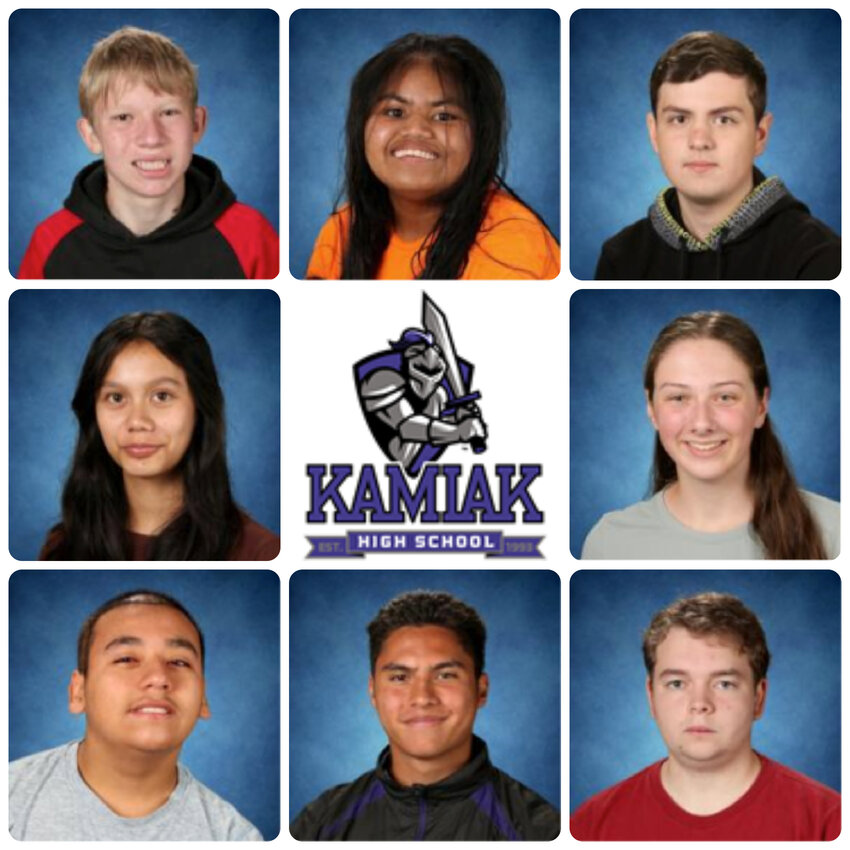 Top, left to right: Ivan Mashchits (freshman), Wami Thomas
(freshman), Robert Glubakov (sophomore), Chloe Fratto
(sophomore), Marin Higgins (junior), Diego De La Ortiz Rosa 
(junior), Gabriel Quist (senior), Aidan Hobert (senior).
