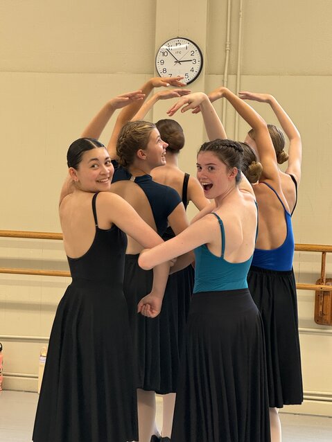 Olympic Ballet School Summer intensive students in character dance class. (Photo courtesy Hadley Kaufmann)