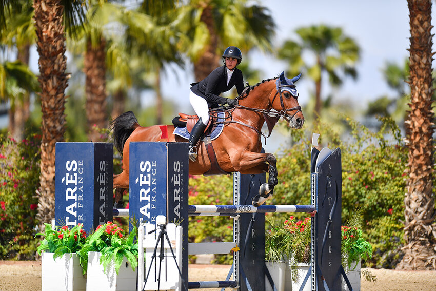 Sumire Talik-Martinez rides high at the Desert International Horse Park in Thermal, California. (Photo courtesy Vincent Talik)