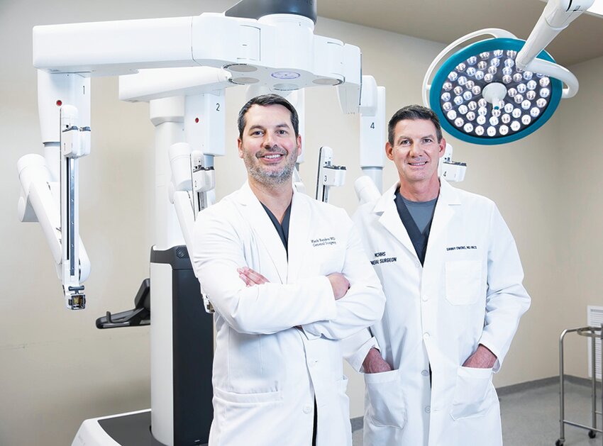Dr. Mark Banker M.D. (left) and Dr. Danny Owens, M.D., with the MCHHS surgery team, in Beloit.