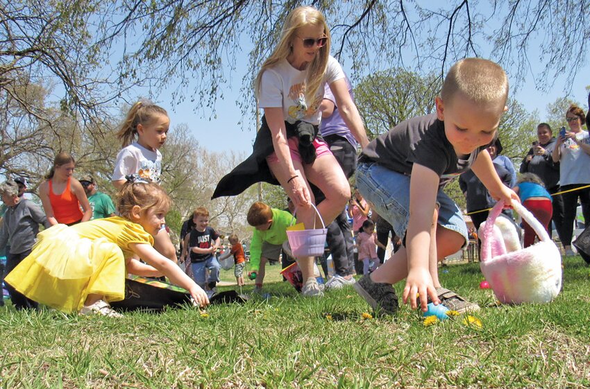 It didn’t take long for 20,000 eggs to disappear at the Community Easter Egg Hunt at City Park on Saturday, April 12. Children and their families enjoyed the egg hunt, the petting zoo, and the games provided by area churches.