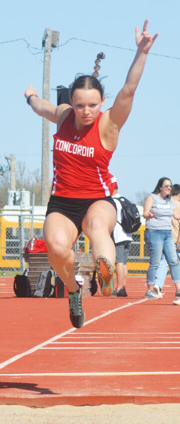 CHS senior Aubrey Stahlman participating in the long jump.
