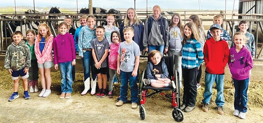 The Asherville Achievers 4-H Club toured Hildebrand Dairy at Junction City on March 29, 2025, with 45 people in attendance, to learn more about their dairy cattle club project.