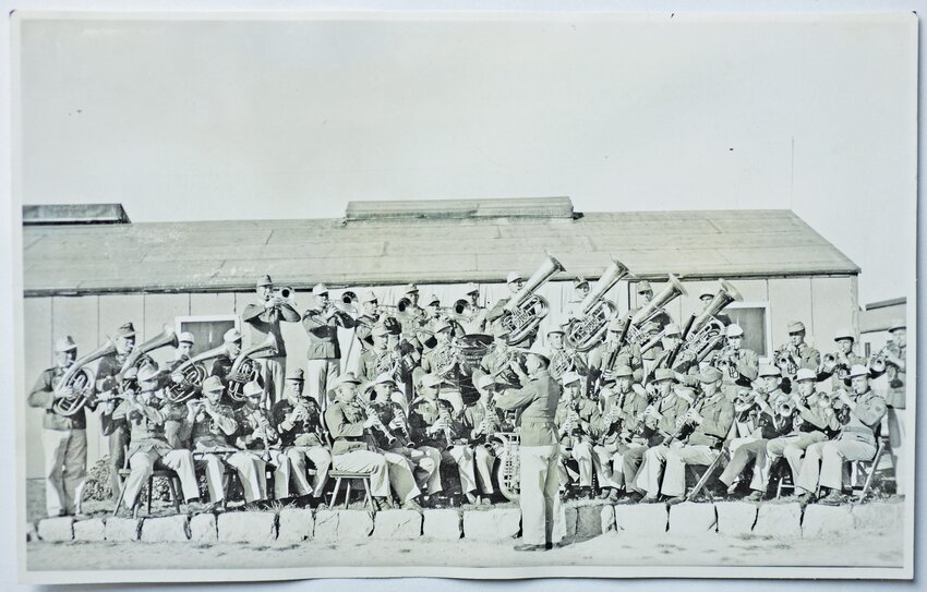 The 47th Grenadier Band was captured in North Africa and sent to Camp Concordia. The band presented concerts at the camp.