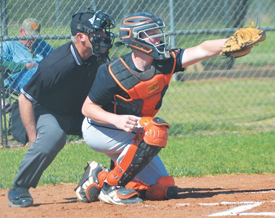 Beloit senior, Ryker Clark, makes the stops from behind the plate.