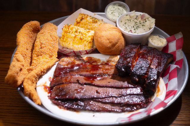 Other Flat Creek Restaurant locations are known for serving all-American favorites, like smoked meats, fried catfish and chicken, steaks, seafood and burgers.  