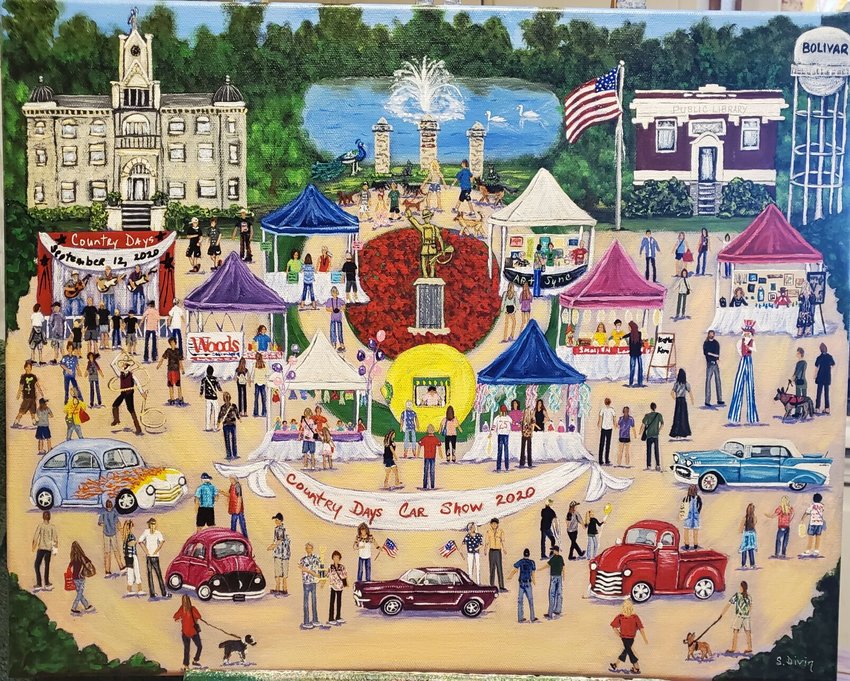 Sandy Divin created this live event painting of Country Days 2020.