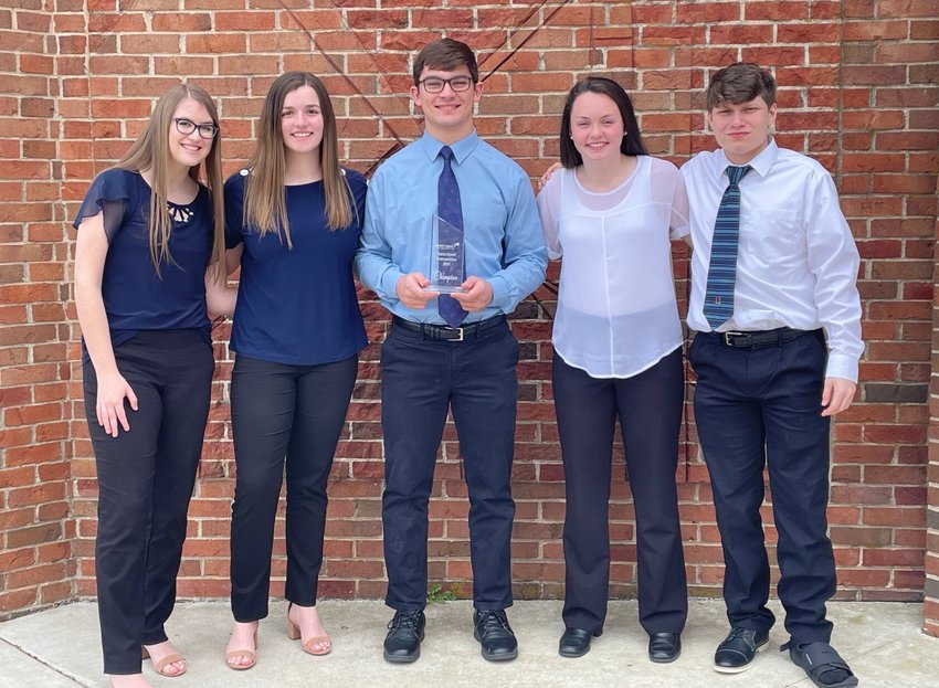 Members of Bolivar High School&rsquo;s winning Sentrepact team pose for a photo.