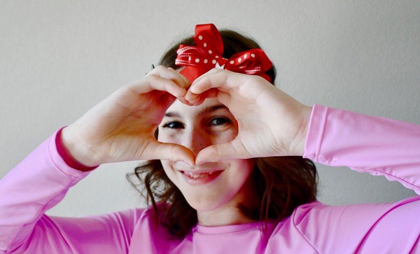 As Valentine's Day approaches, Bolivar&rsquo;s Mya Reichert strikes a festive pose Thursday, Feb. 10 &mdash; reminding us all that on heart day and everyday, love lives here.