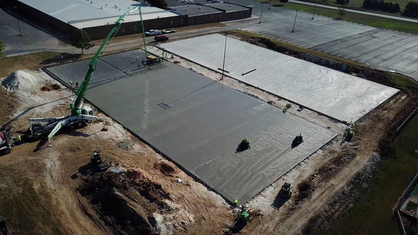 Construction on Bolivar Schools' new tennis courts are well underway.