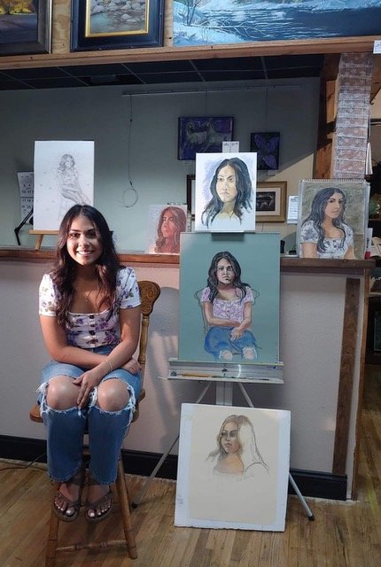 Bolivar High School student, Siya Bhadu, models for Art Sync Gallery's Life Drawing Session on  Thursday, July 21.