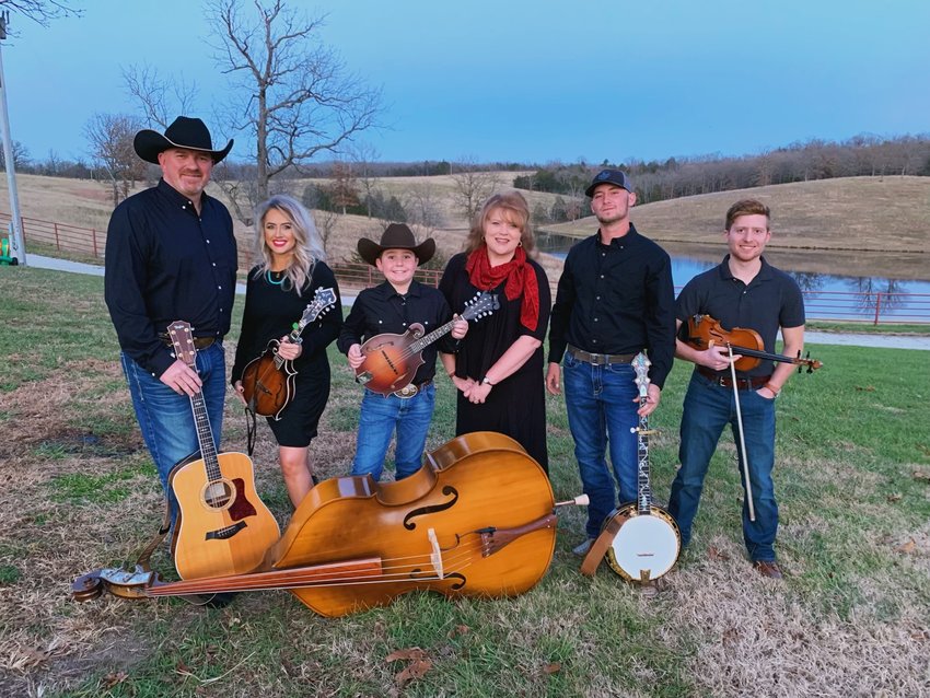 Crawford Crew Bluegrass is comprised of, from left: Justin Crawford, Misty Crawford, Crew Crawford, Dawnya Mashburn, Dayton Armstrong and Chris Stewart.